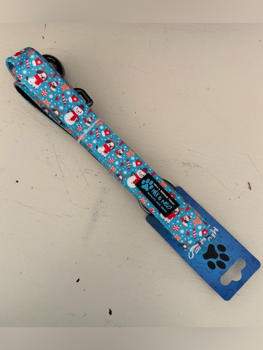 Max and Neo Holiday Snowman Christmas Dog Leash 6ft x 1" Heavy Duty Nylon NWT